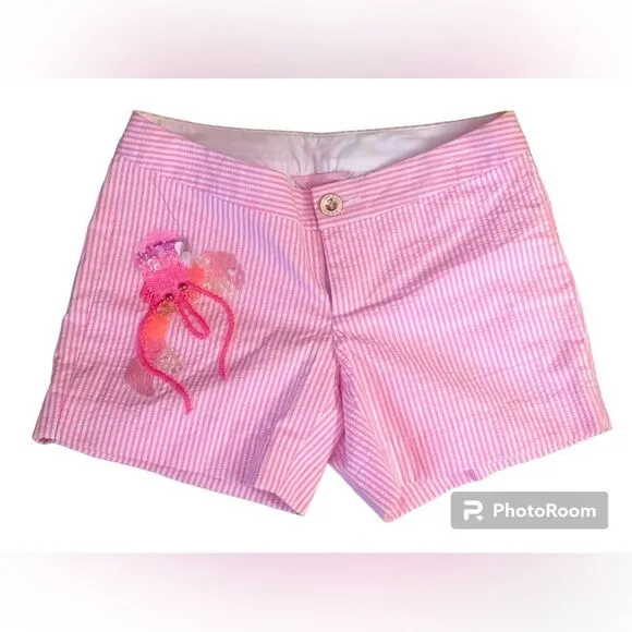 Lilly Pulitzer Callahan Shorts Seersucker Pink Preppy Shorts.