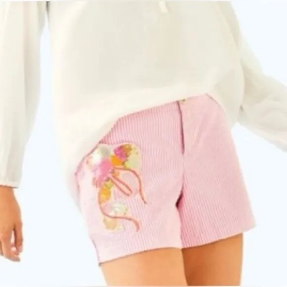 Lilly Pulitzer Callahan Shorts Seersucker Pink Preppy Shorts.