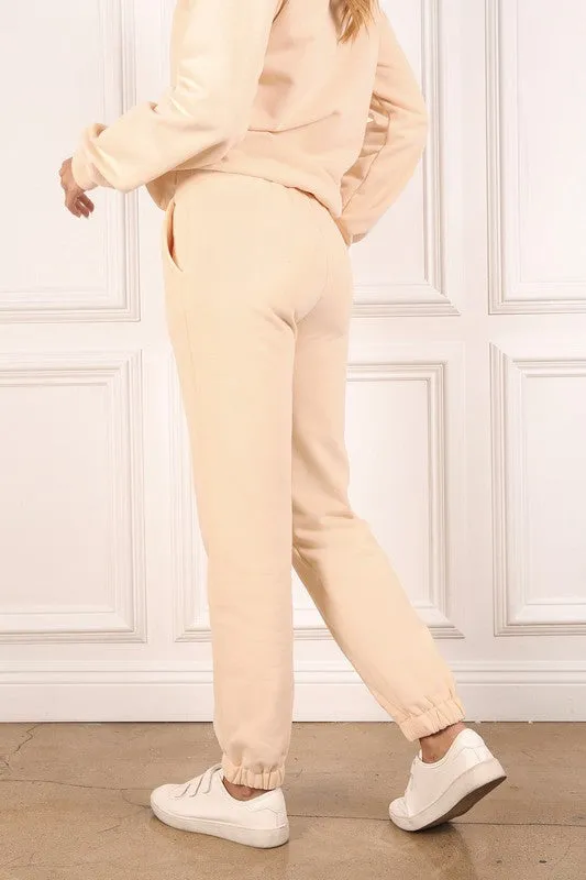 Lilou Cream sweat jogger pant