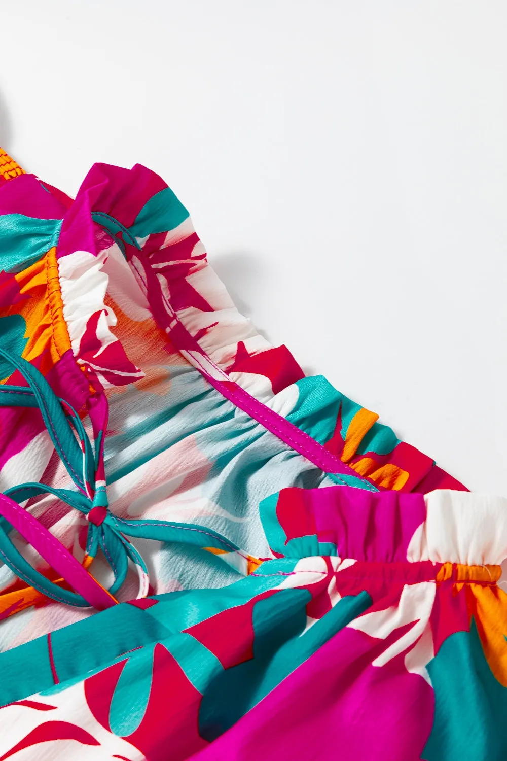 Lina Ruffled Printed Cap Sleeve Mini Dress