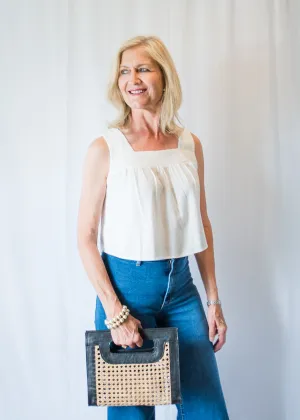 Linen Breeze Square-Neck Blouse