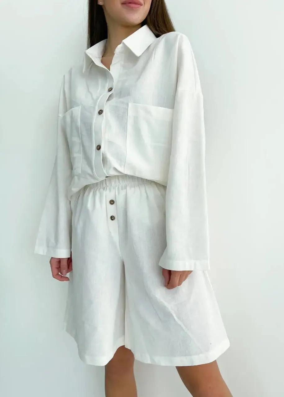 Linen District - Relaxed Shirt & Shorts Co-Ord Set