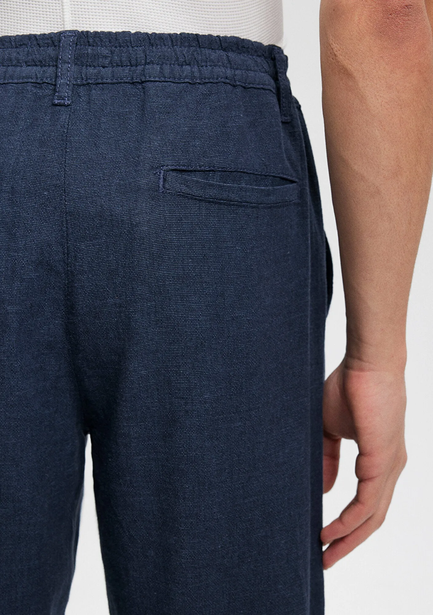 Linen Mix Blue Shorts