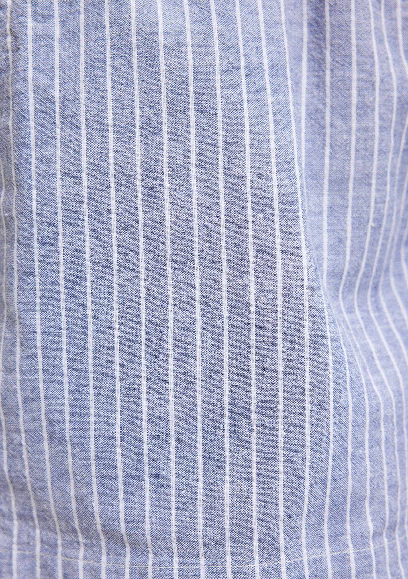 Linen Mix Striped Blue Shorts