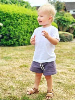 Linen Shorts - Purple