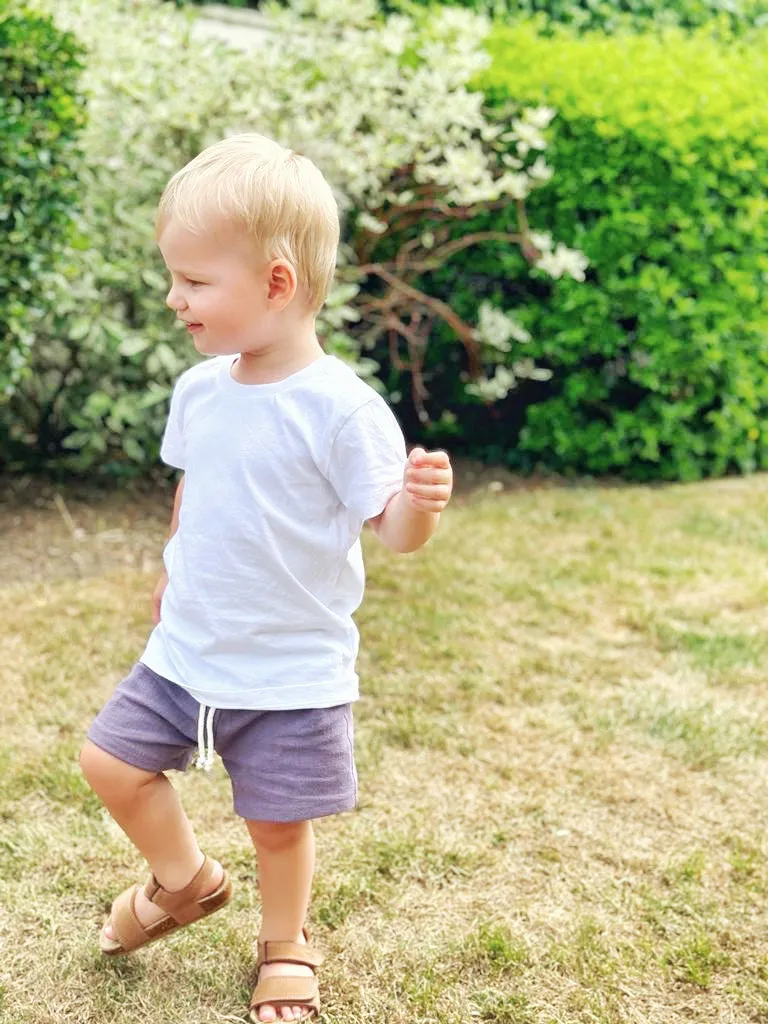 Linen Shorts - Purple