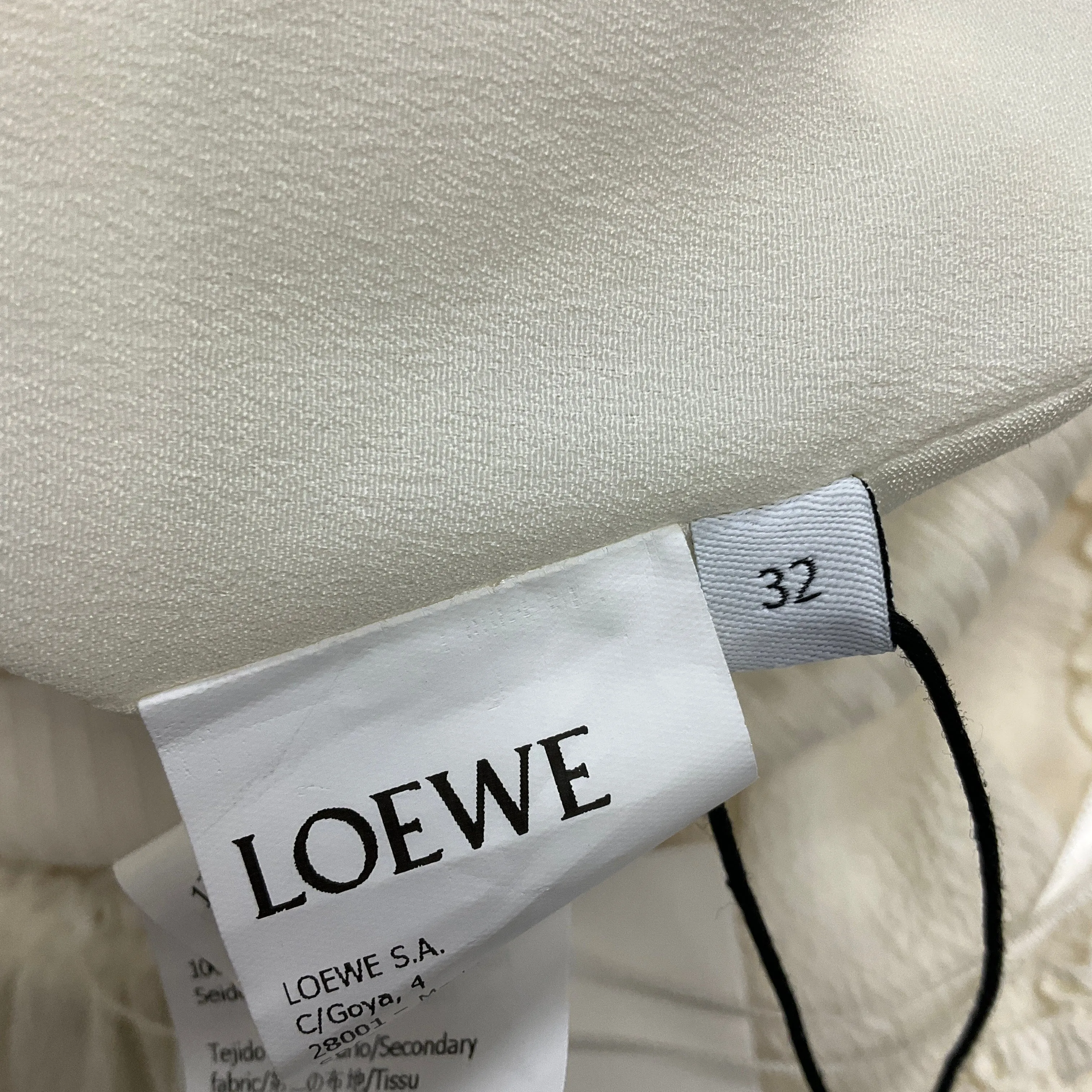 Loewe Off-White Ruffled Asymmetric Mini Skirt