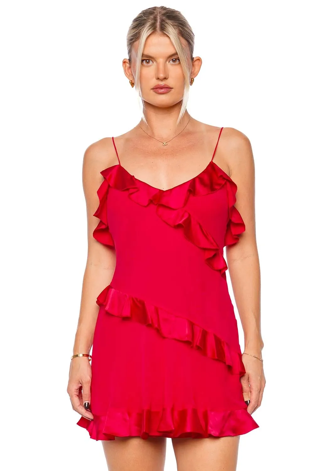 Lomina Ruffled Silk Mini Dress