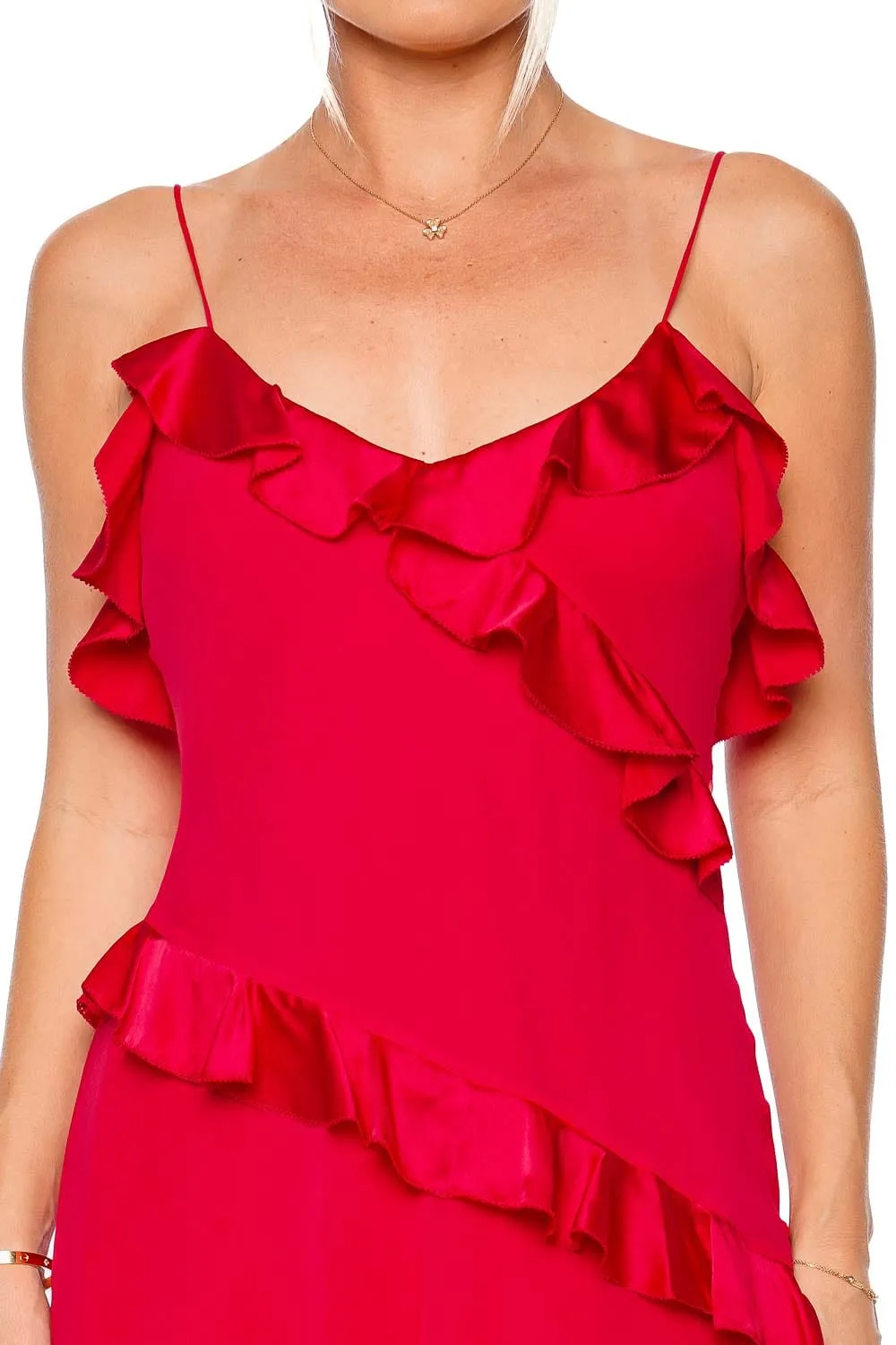 Lomina Ruffled Silk Mini Dress