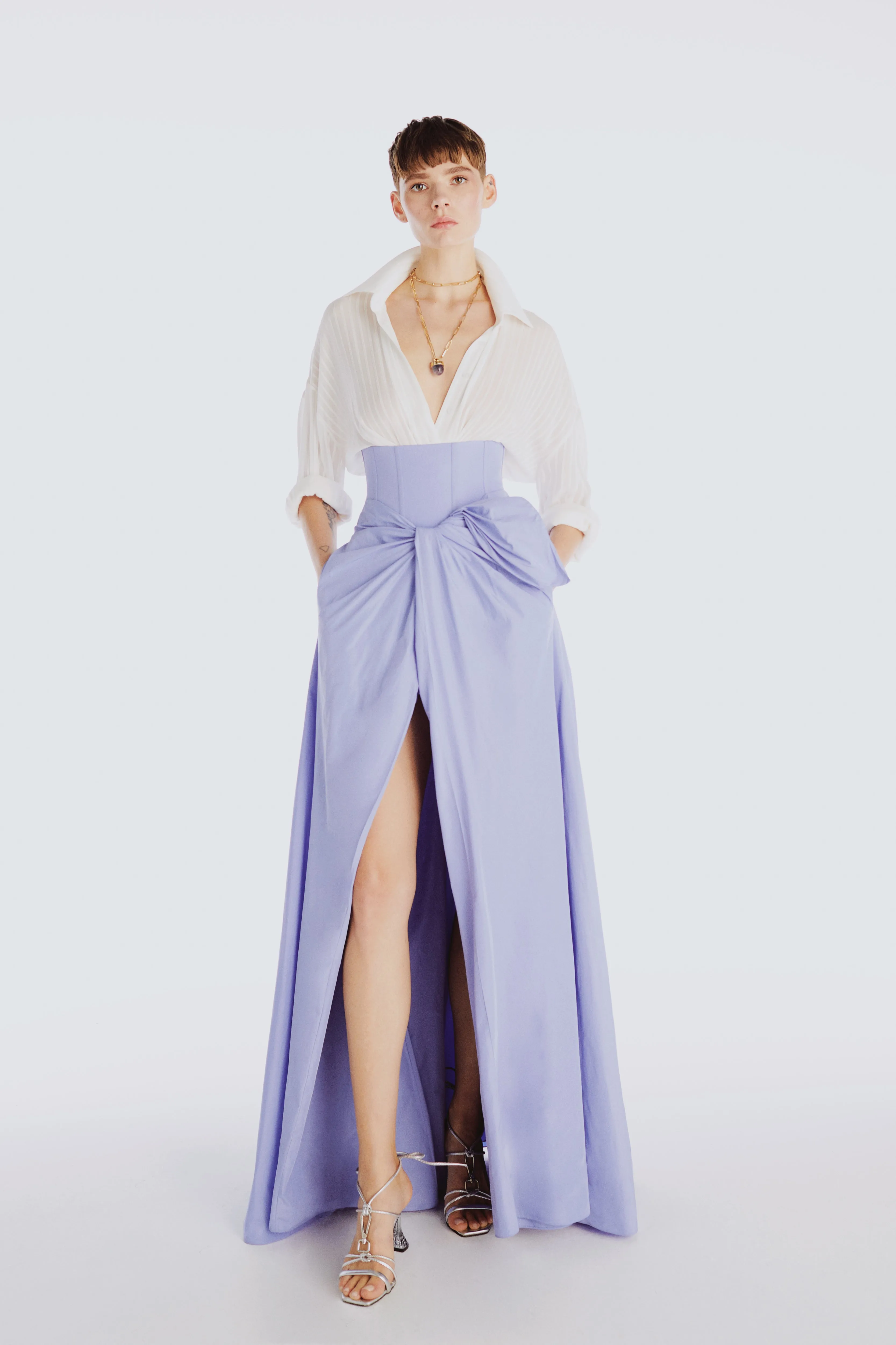 Long Corset Skirt in Lavender