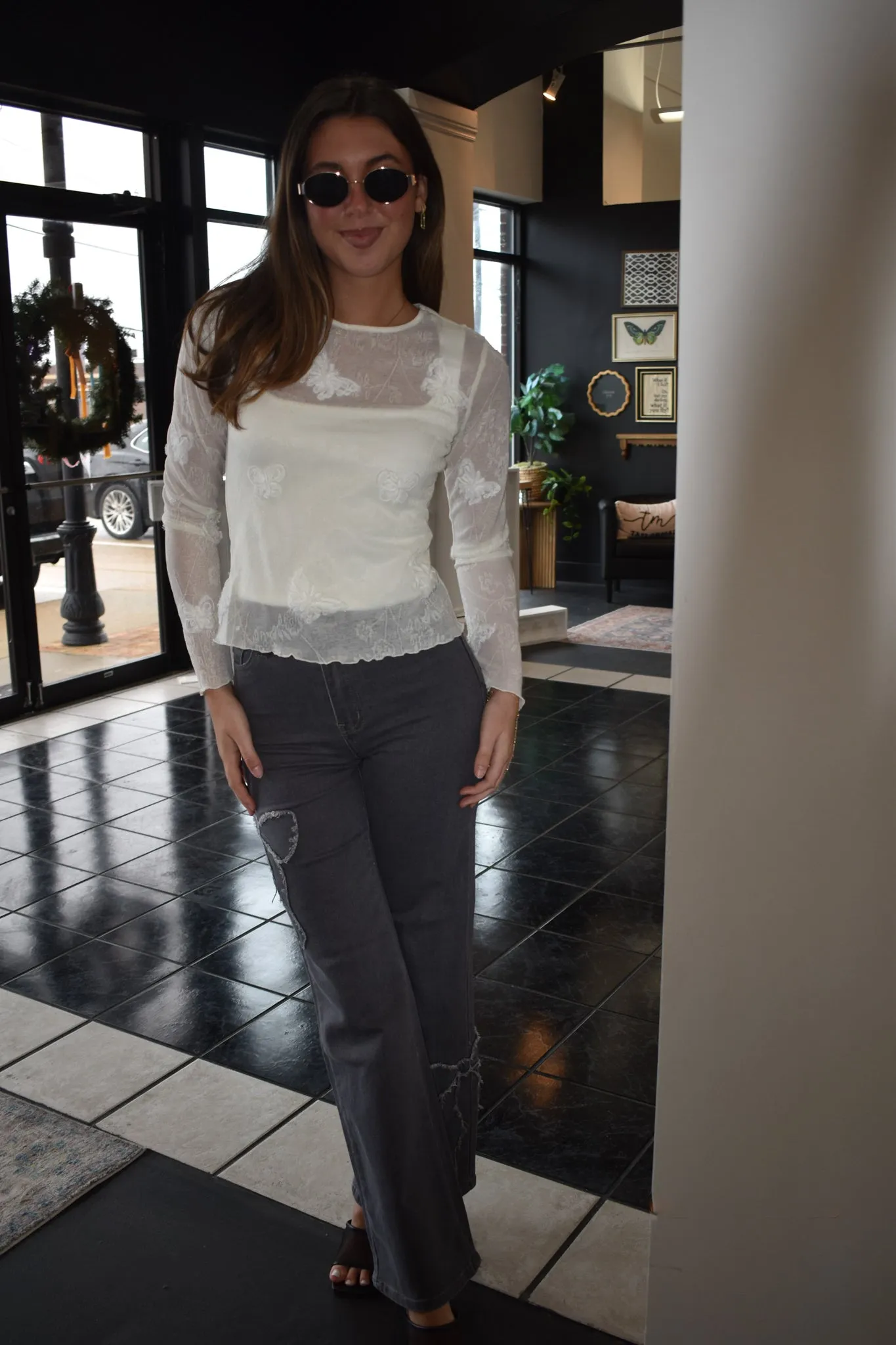 Long Live Sheer Long Sleeve Top