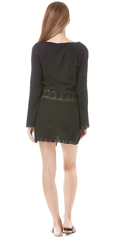 Long Sleeve Gauze Beach Cover-up