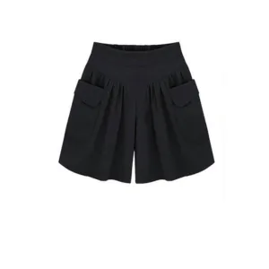 Loose Cotton Harem Shorts with Elastic Waist
