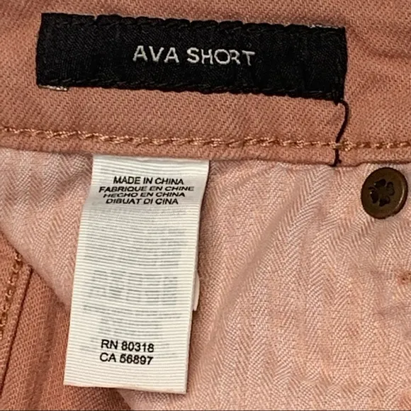 Lucky Brand Ava Jean Denim Bermuda Shorts Pink Fringe Hem High Waist 2