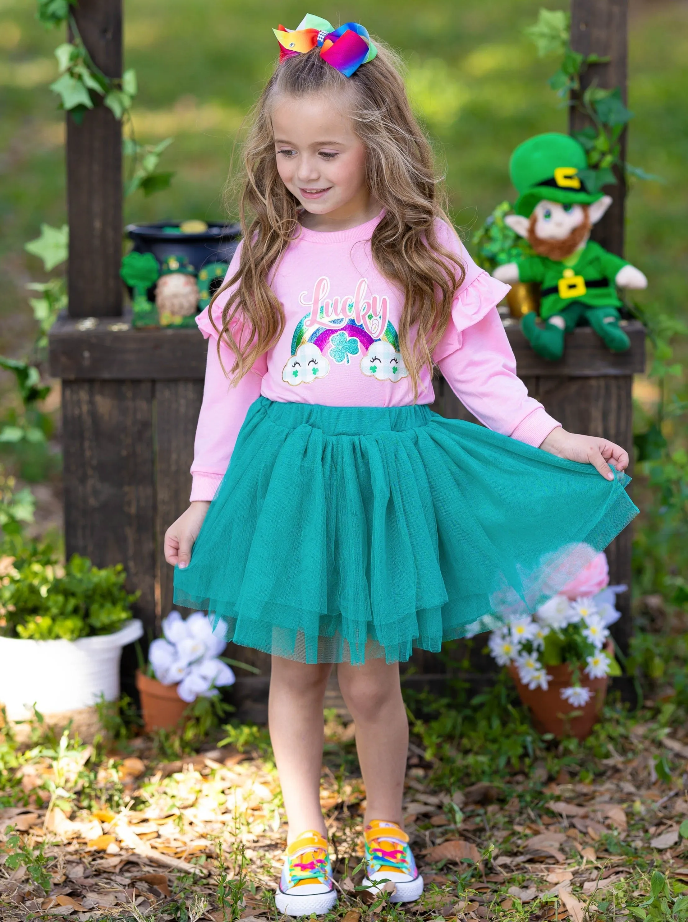 Lucky Rainbow Tutu Skirt Set