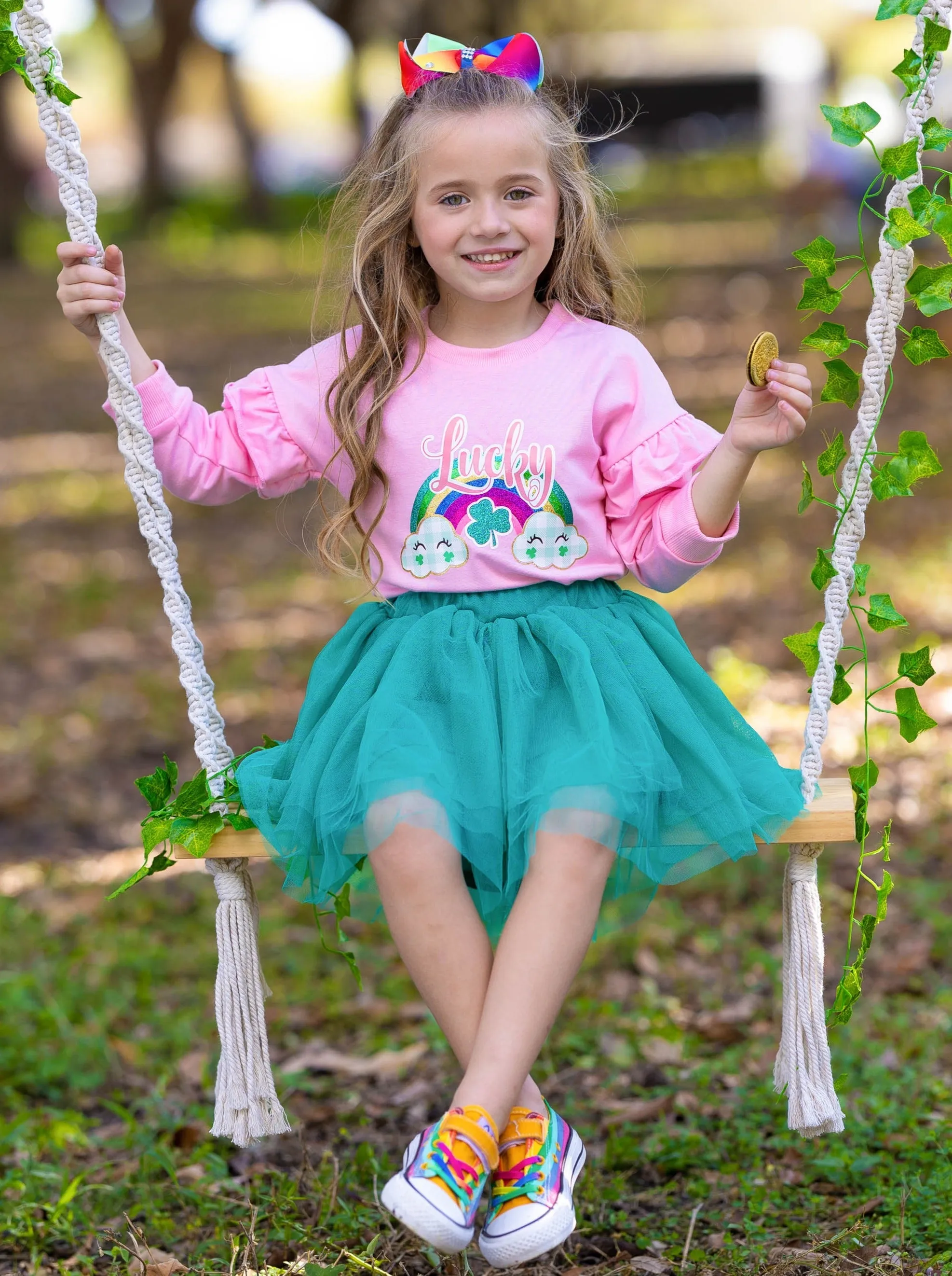 Lucky Rainbow Tutu Skirt Set