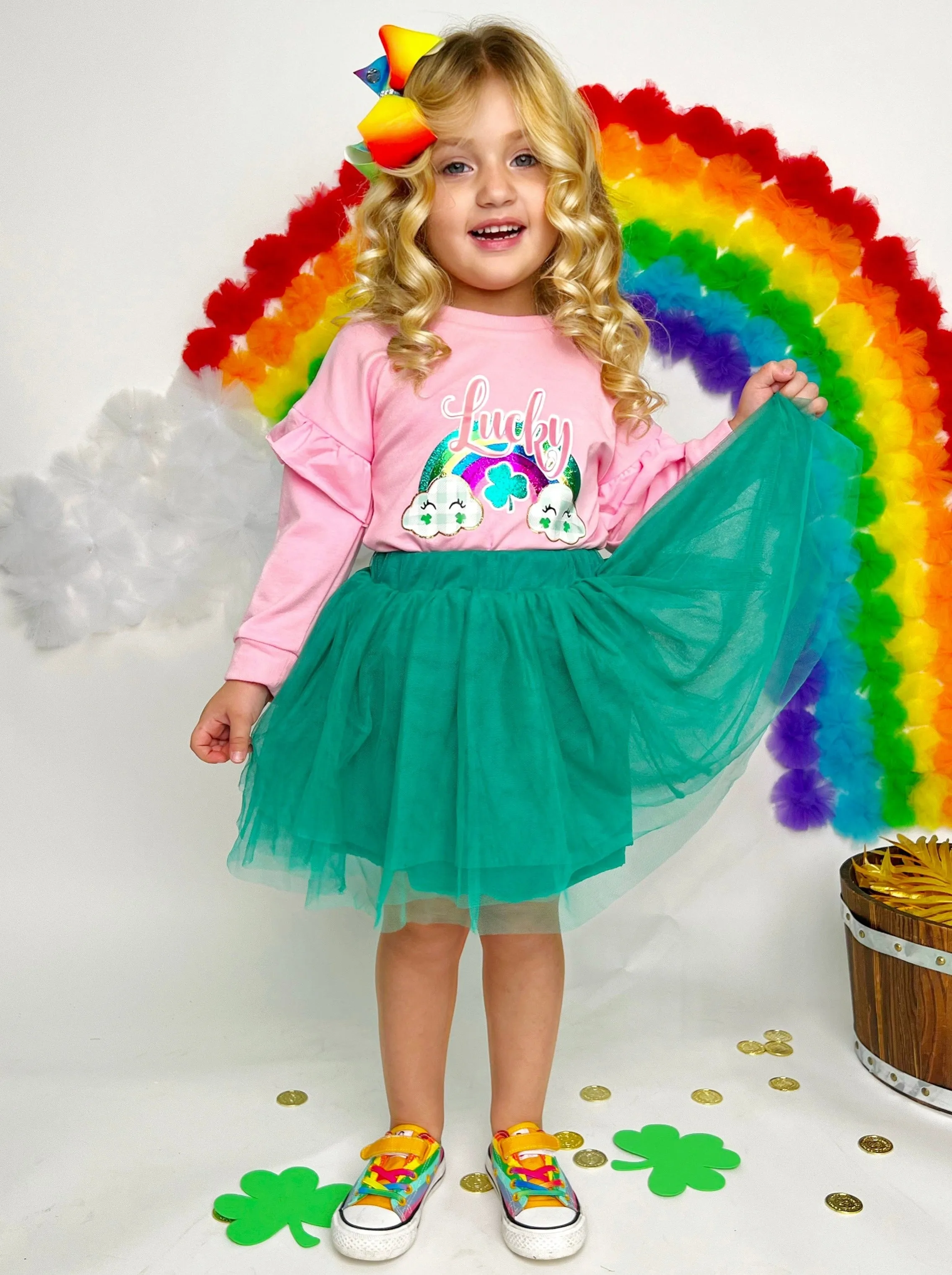 Lucky Rainbow Tutu Skirt Set