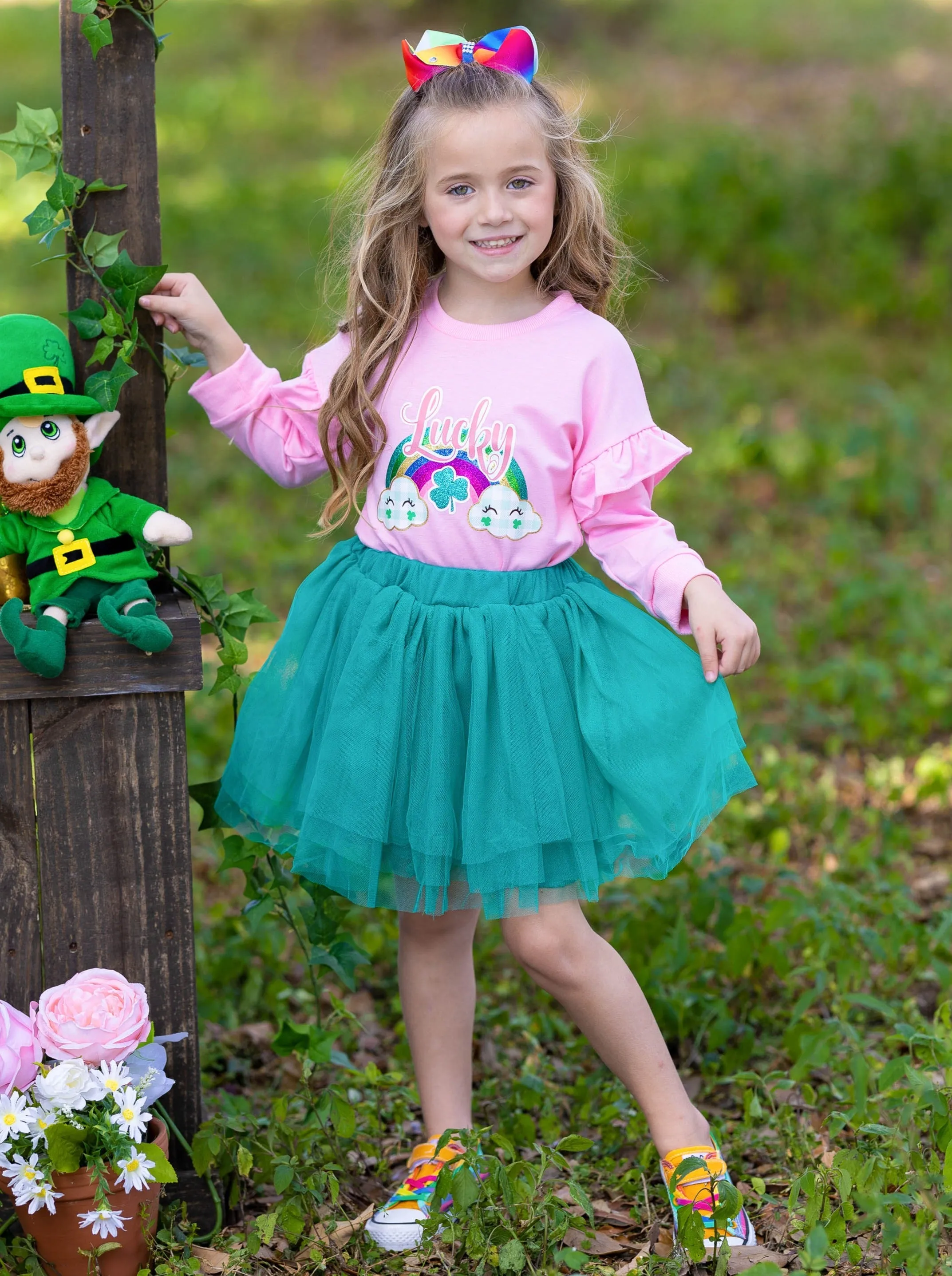 Lucky Rainbow Tutu Skirt Set