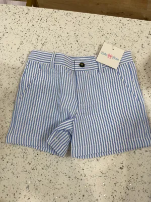 LuLu BeBe: Blue Seersucker Shorts