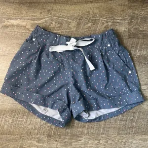 Lululemon Athletica Blue Confetti Print Running Cuffed Tie Waist Shorts Size 6