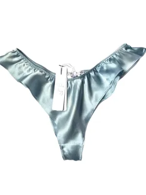 Luxe ruffled silk thong