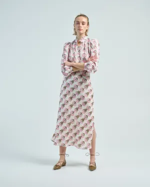 lyra trumpet lily silk skirt