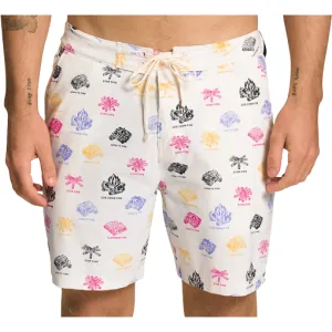 M Class V Ripstop Boardshort 5", Gardenia White Campfire Mulit Class V Print