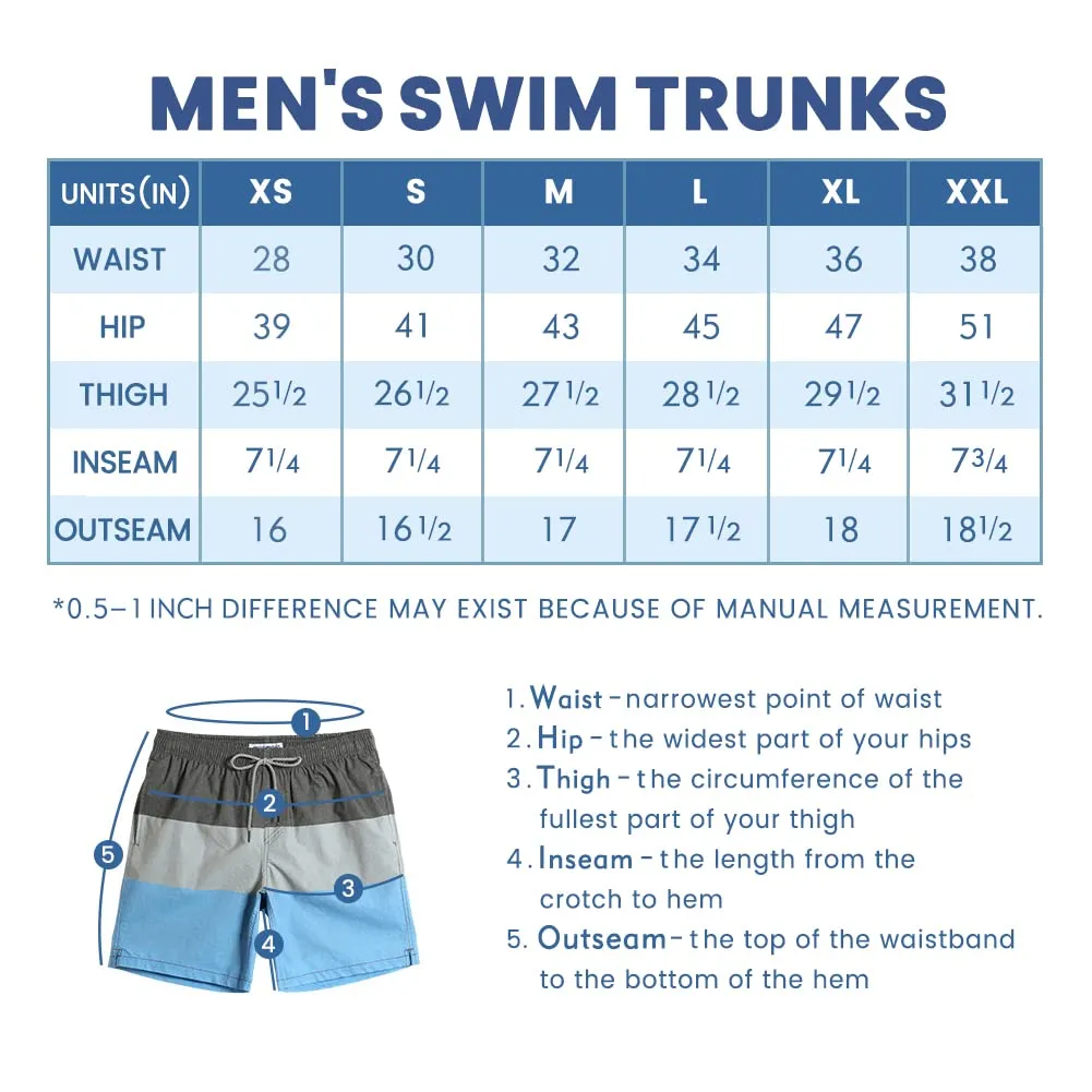 maamgic Mens 7" Stretch Swim Trunks Quick Dry Mesh Lining Swimwear Bathing Suits Palm Tree Green Medium