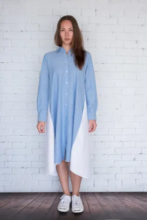 Maaya Medium Length - Chambray/White