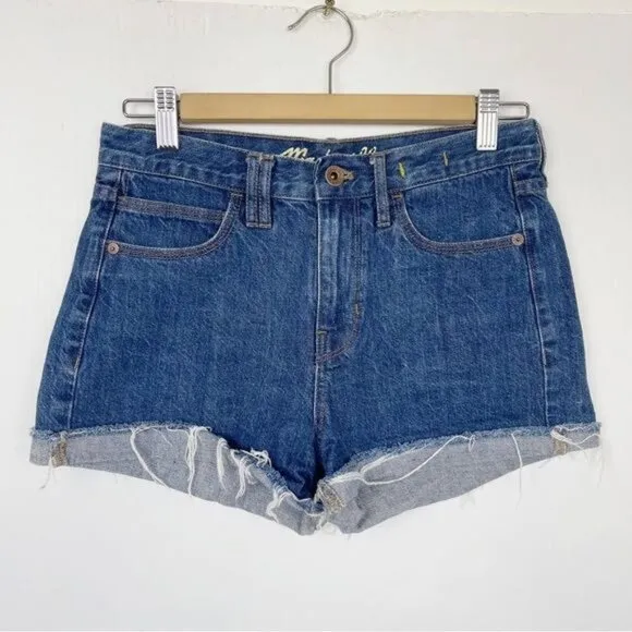 Madewell High-Rise Denim Shorts raw hem size 26