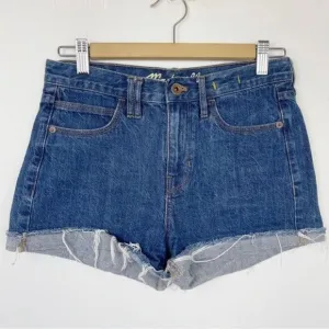 Madewell High-Rise Denim Shorts raw hem size 26