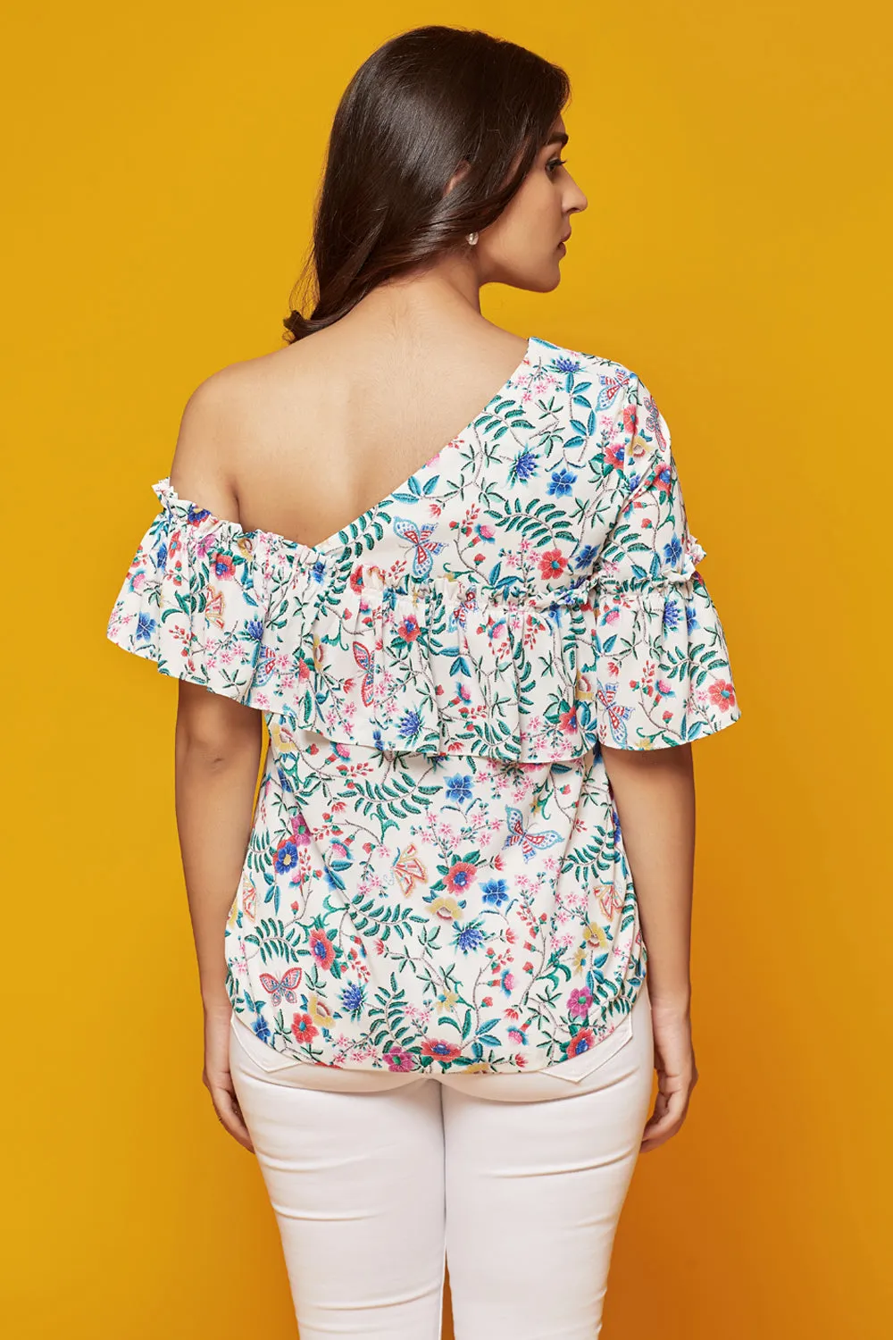 Maeve Ruffled Off-Shoulder Top