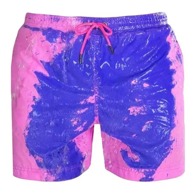 Magical Change Color Board Shorts Summer Men Swimming Trunks Swimwear Swimsuit Quick Dry Bathing Shorts Beach Pant Dropshipping