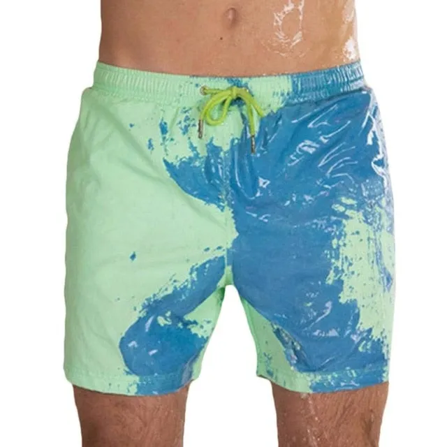 Magical Change Color Board Shorts Summer Men Swimming Trunks Swimwear Swimsuit Quick Dry Bathing Shorts Beach Pant Dropshipping