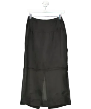 M&S Autograph Black Organza Silk Column Skirt UK 8