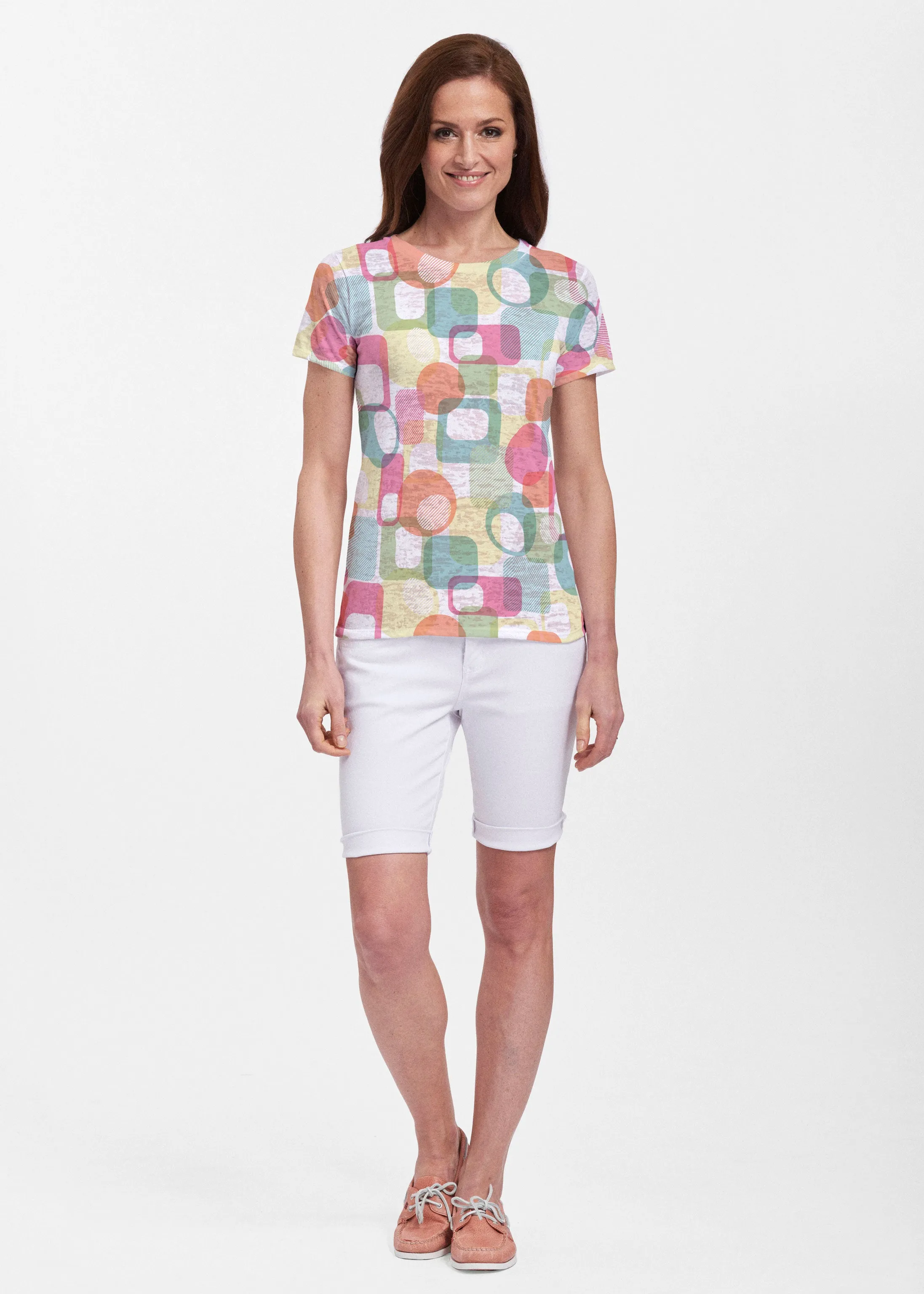 Mandala Geo (13495) ~ Sheer Short Sleeve Crew Shirt