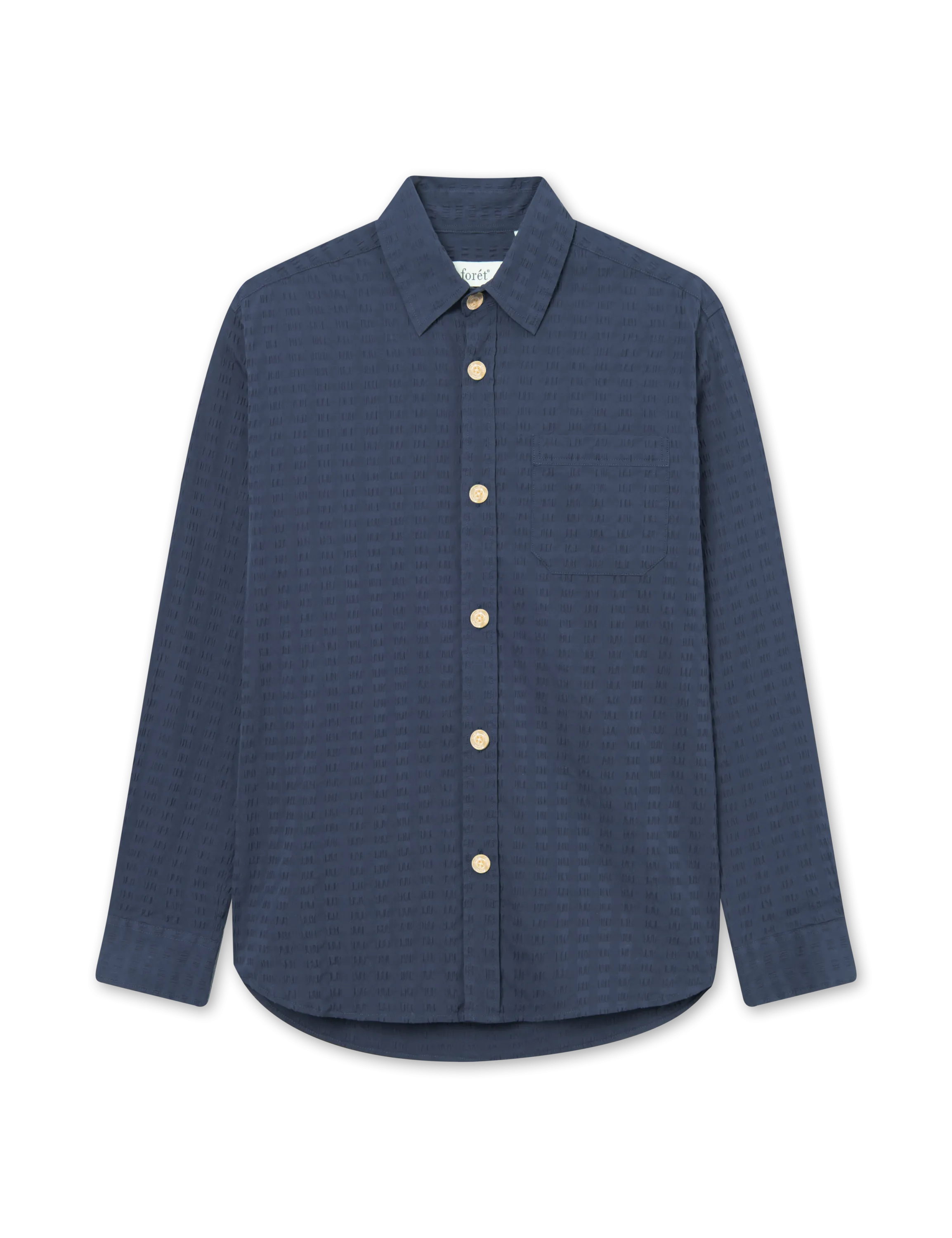 Map Seersucker Shirt | Navy