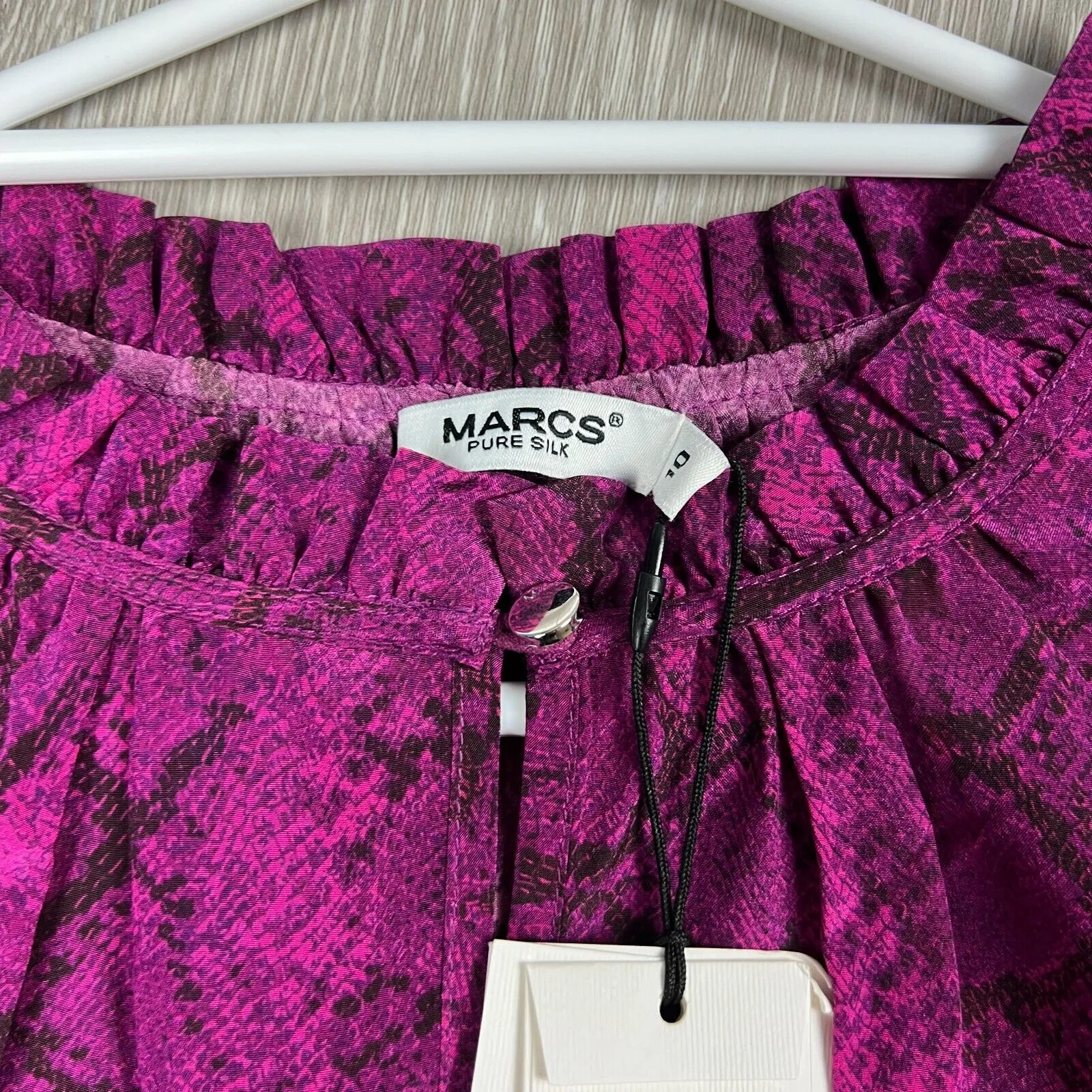 Marcs Pure Silk What Dreams May Plum Womens Dress Size 10 (New)
