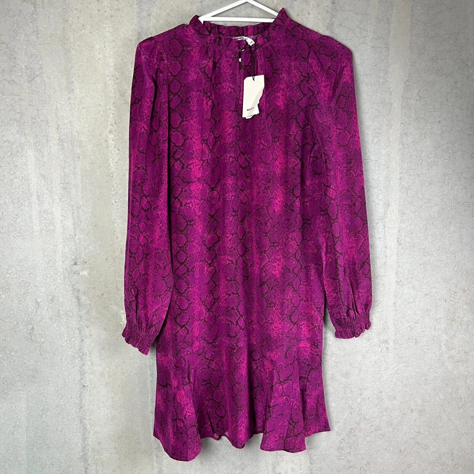 Marcs Pure Silk What Dreams May Plum Womens Dress Size 10 (New)
