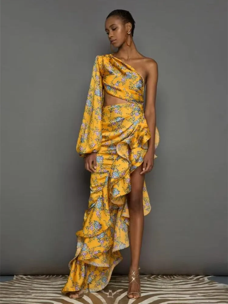 Marigold One Shoulder Dress