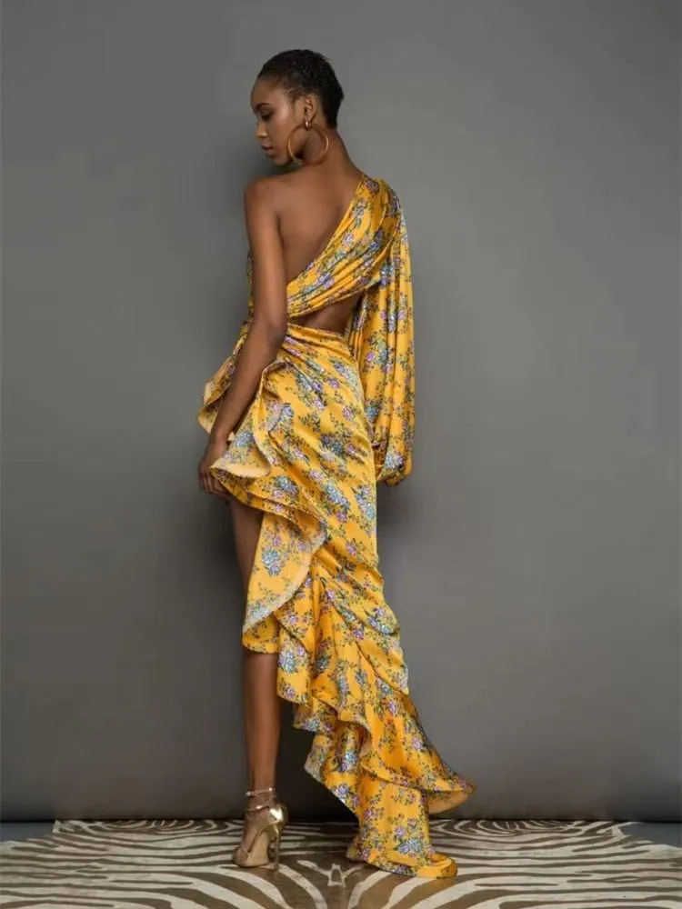 Marigold One Shoulder Dress