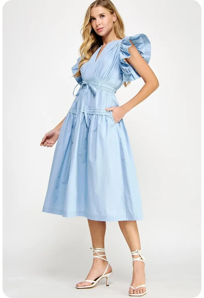 Marissa Midi Dress-Chambray Blue