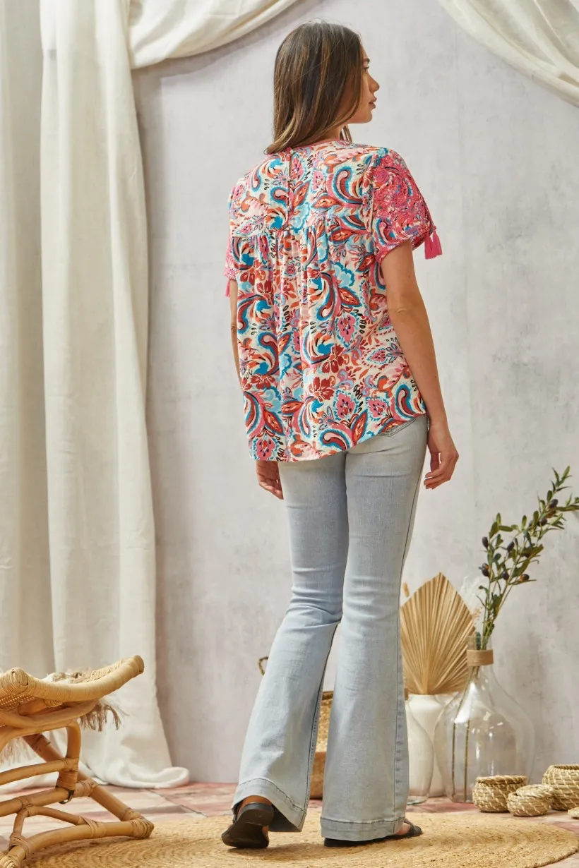 Marlene Paisley Babydoll Top