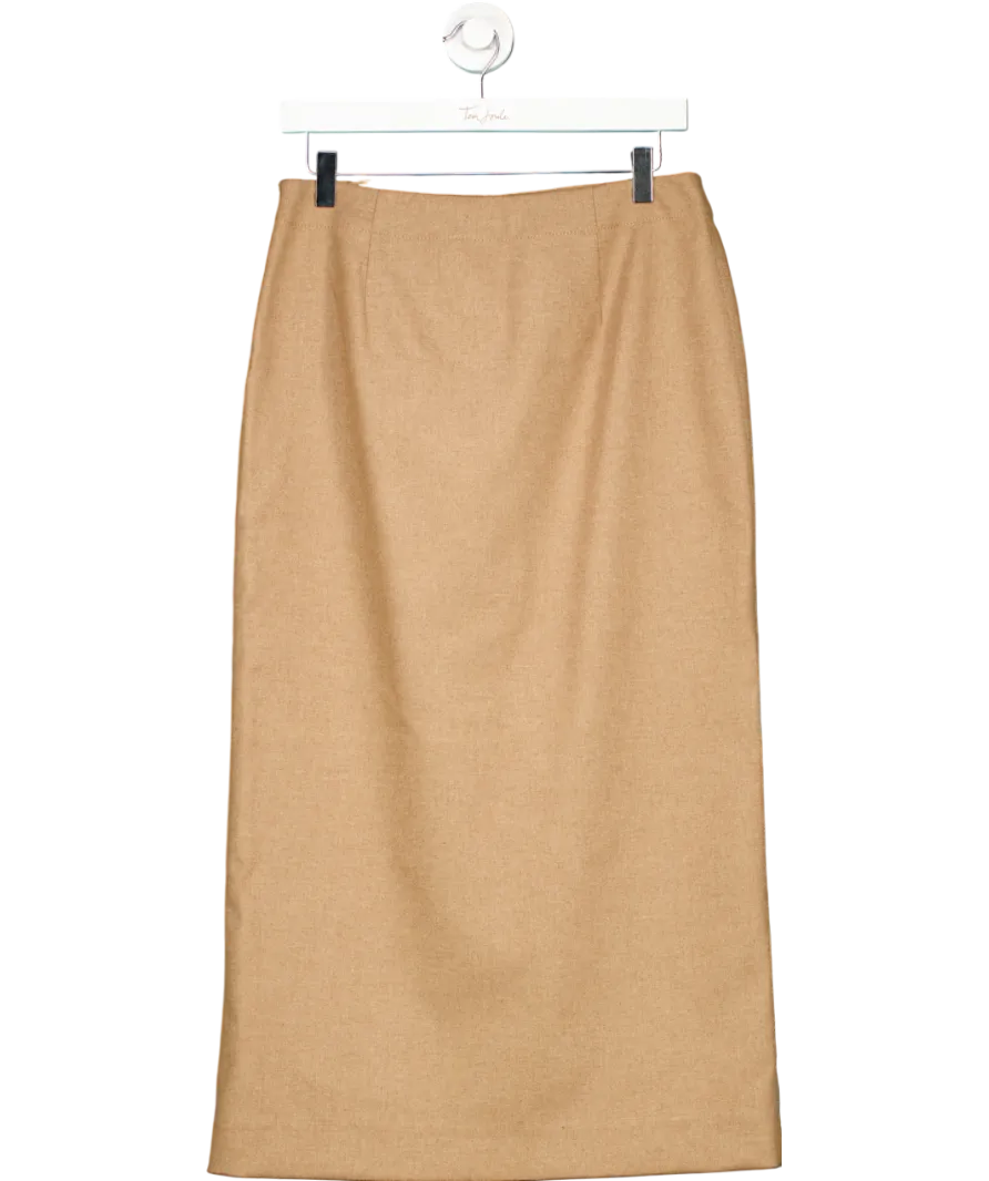 Massimo Dutti Beige Wool Blend Long Skirt UK 12