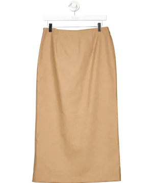 Massimo Dutti Beige Wool Blend Long Skirt UK 12