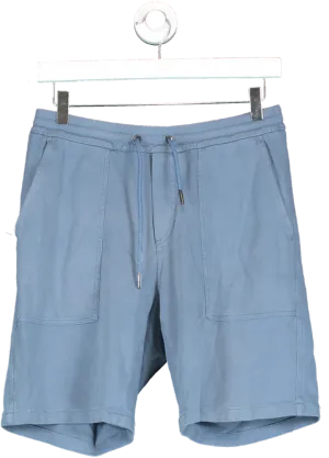 Massimo Dutti Blue 100% Cotton Drawstring Shorts UK S