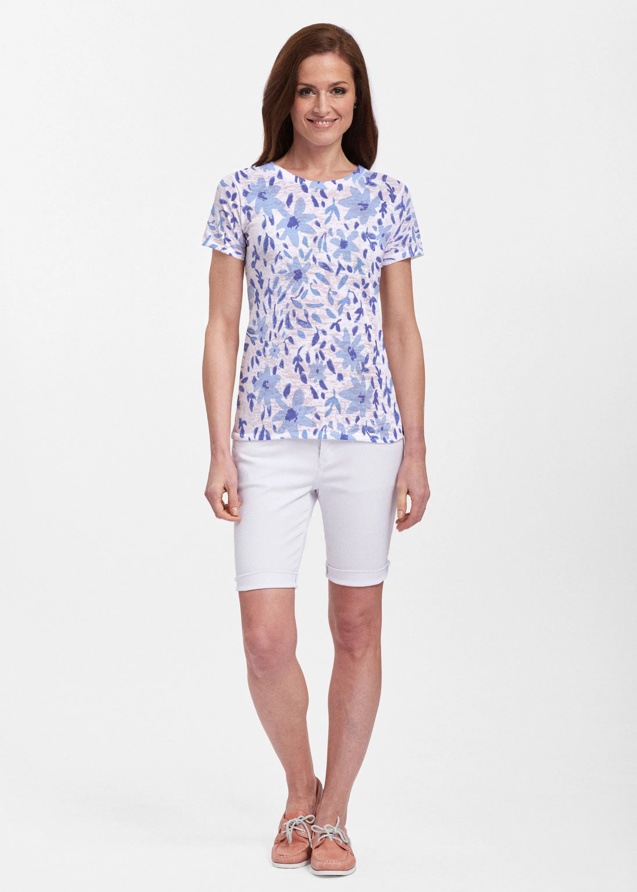 May Flowers (8027) ~ Sheer Short Sleeve Crew Shirt