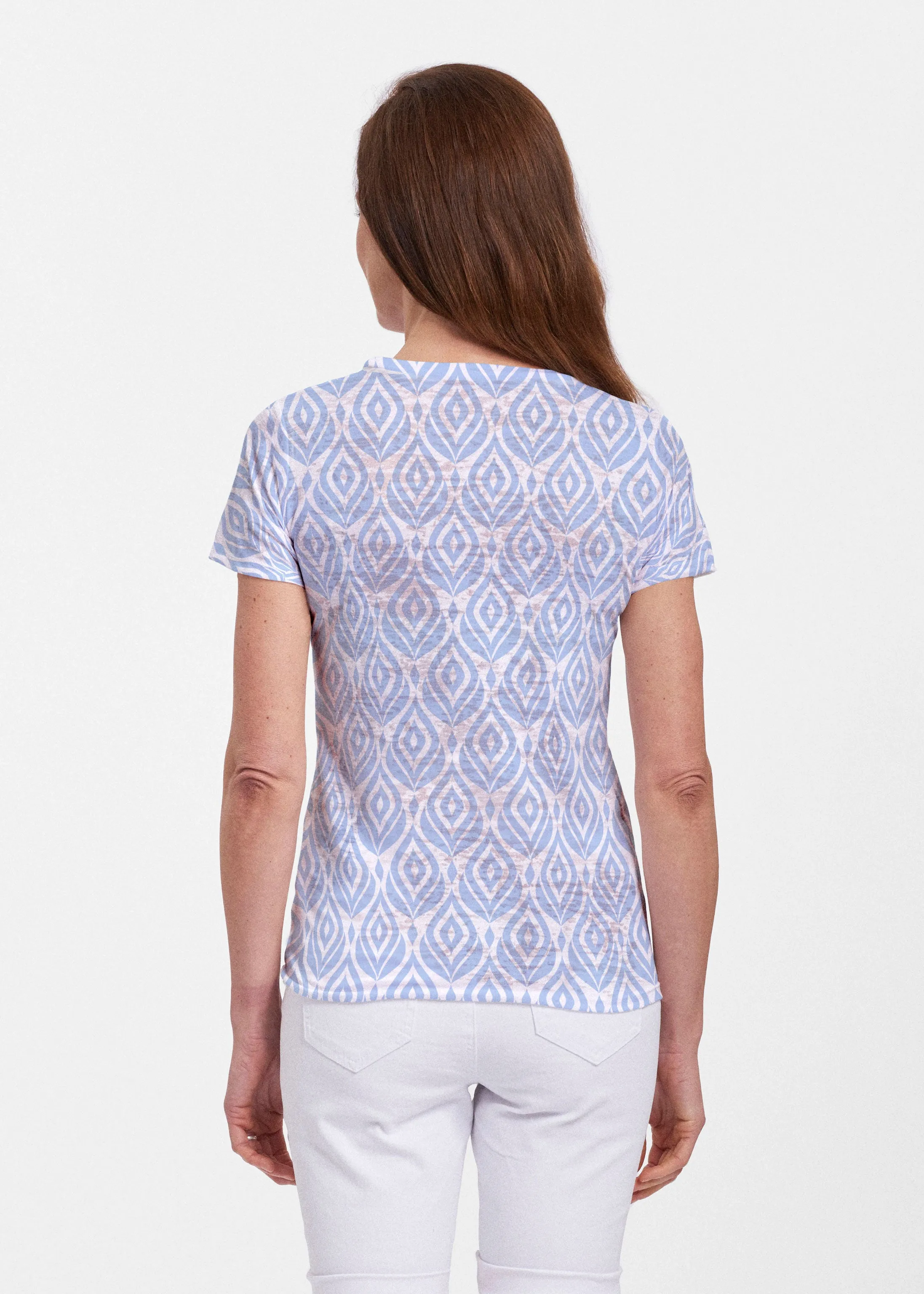 May Flowers (8027) ~ Sheer Short Sleeve Crew Shirt