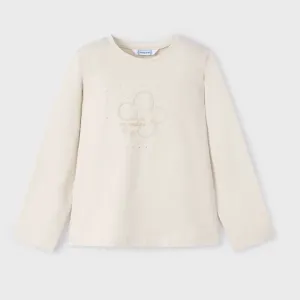 Mayoral Girls Cute T-Shirt 178 Cream