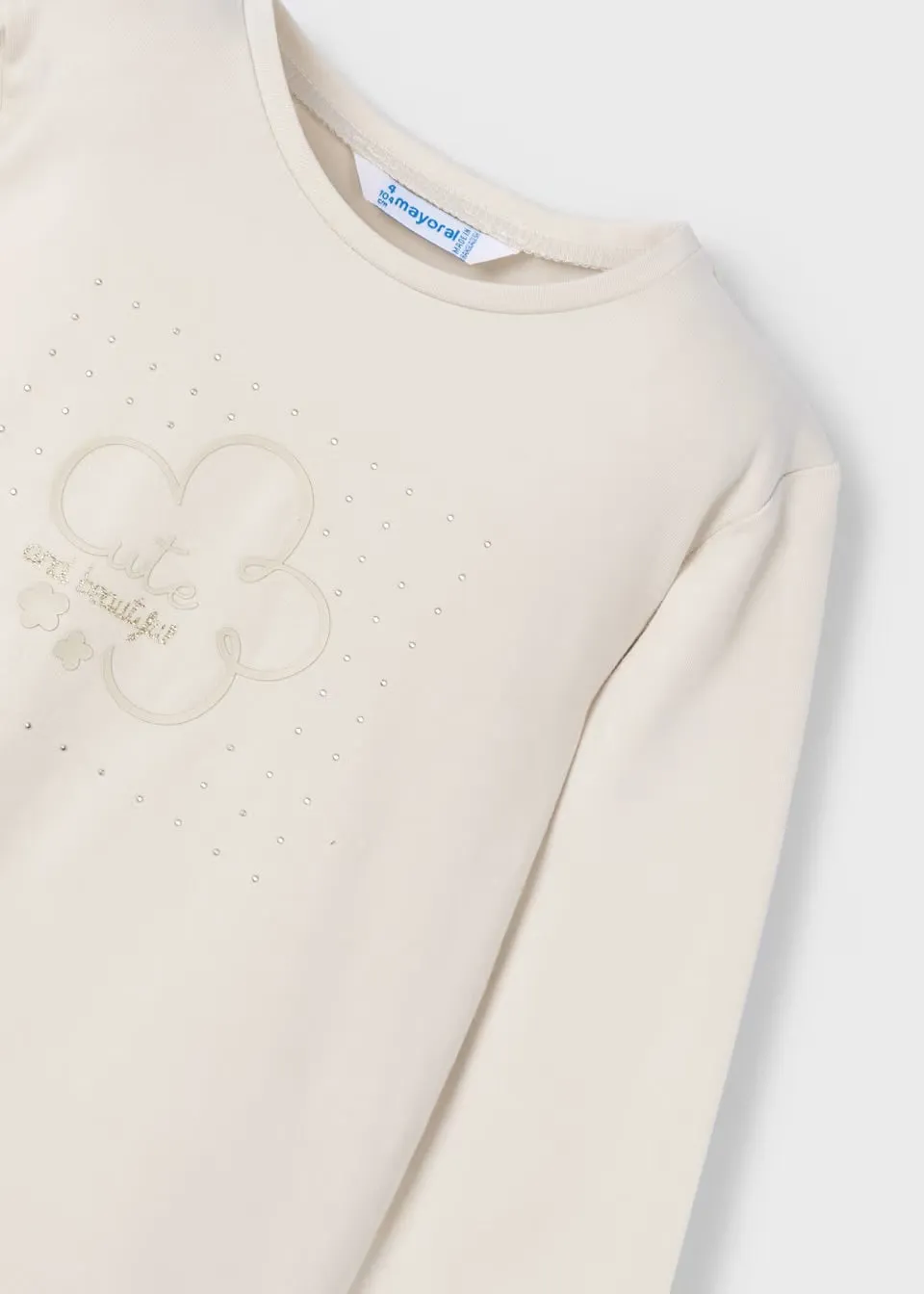 Mayoral Girls Cute T-Shirt 178 Cream